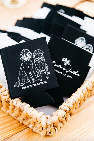 custom pet koozies can cooler dog drawings