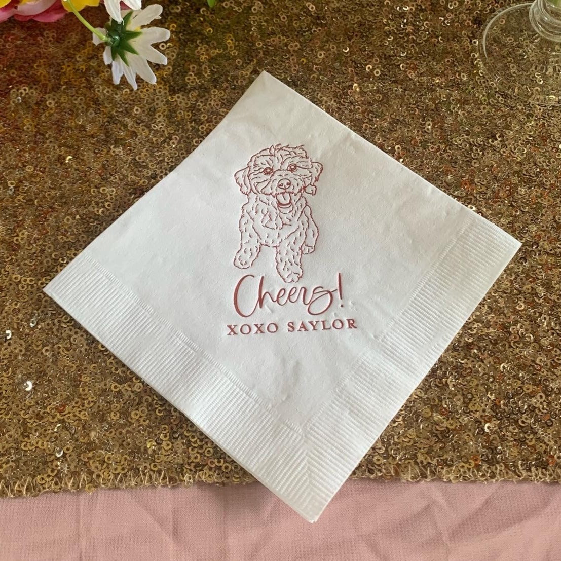 We do, too! Pet Portrait Wedding Beverage Napkins #35