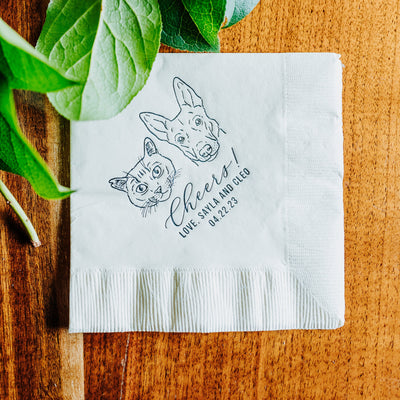 We do, too! Pet Portrait Wedding Beverage Napkins #35