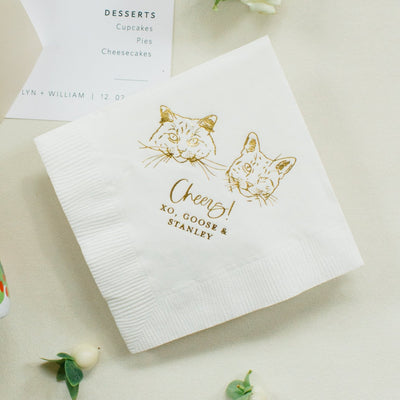 We do, too! Pet Portrait Wedding Beverage Napkins #35