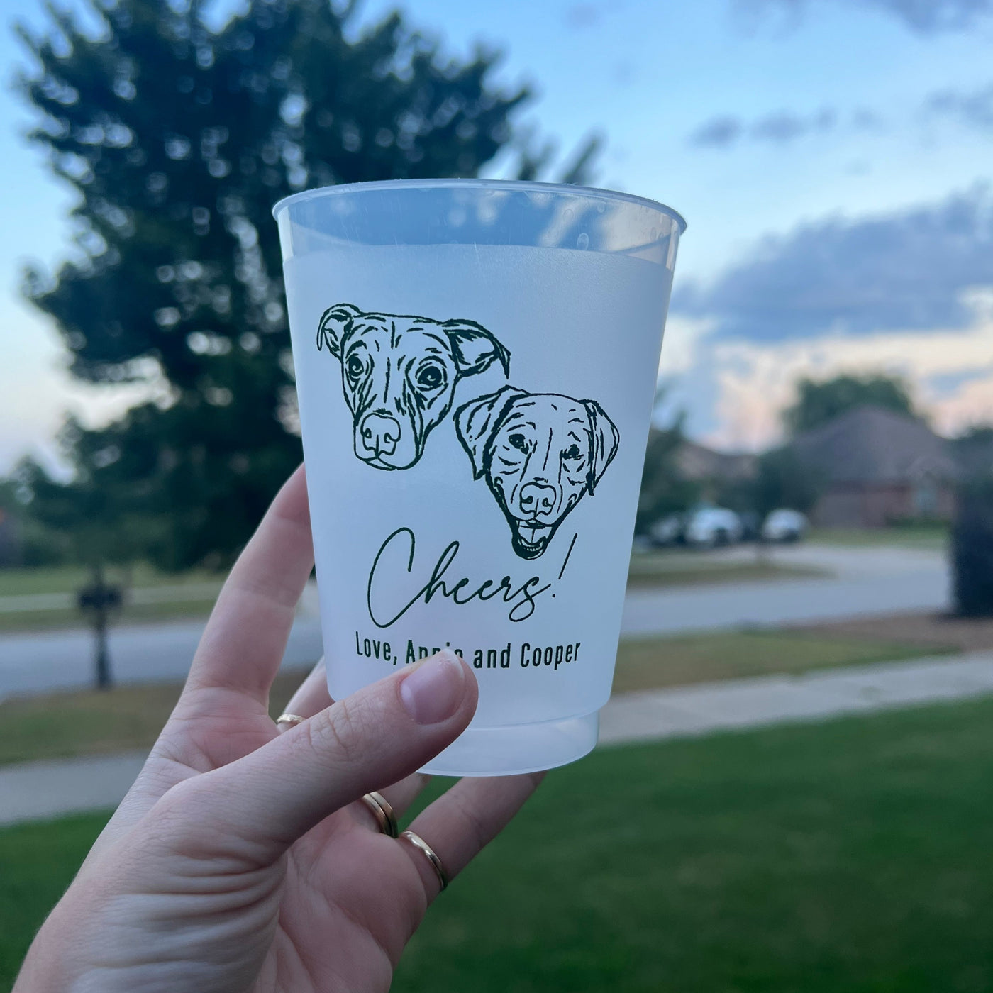 Pet Sketch Frosted Cups 7179