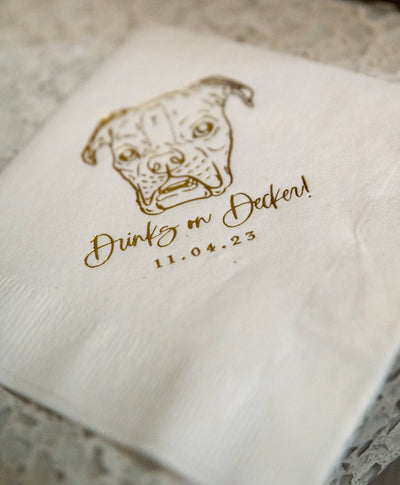 We do, too! Pet Portrait Wedding Beverage Napkins #35