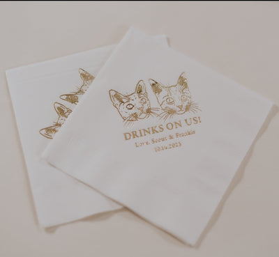 We do, too! Pet Portrait Wedding Beverage Napkins #35