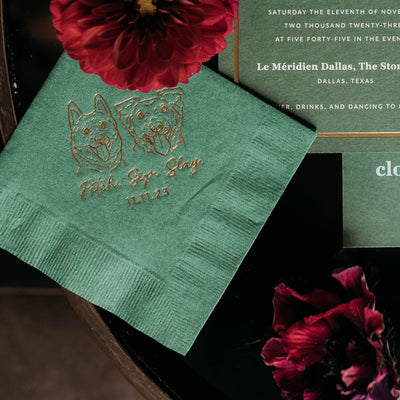 We do, too! Pet Portrait Wedding Beverage Napkins #35