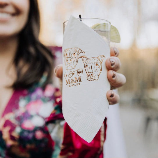 We do, too! Pet Portrait Wedding Beverage Napkins #35
