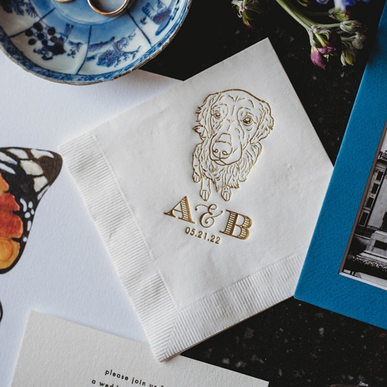 We do, too! Pet Portrait Wedding Beverage Napkins #35