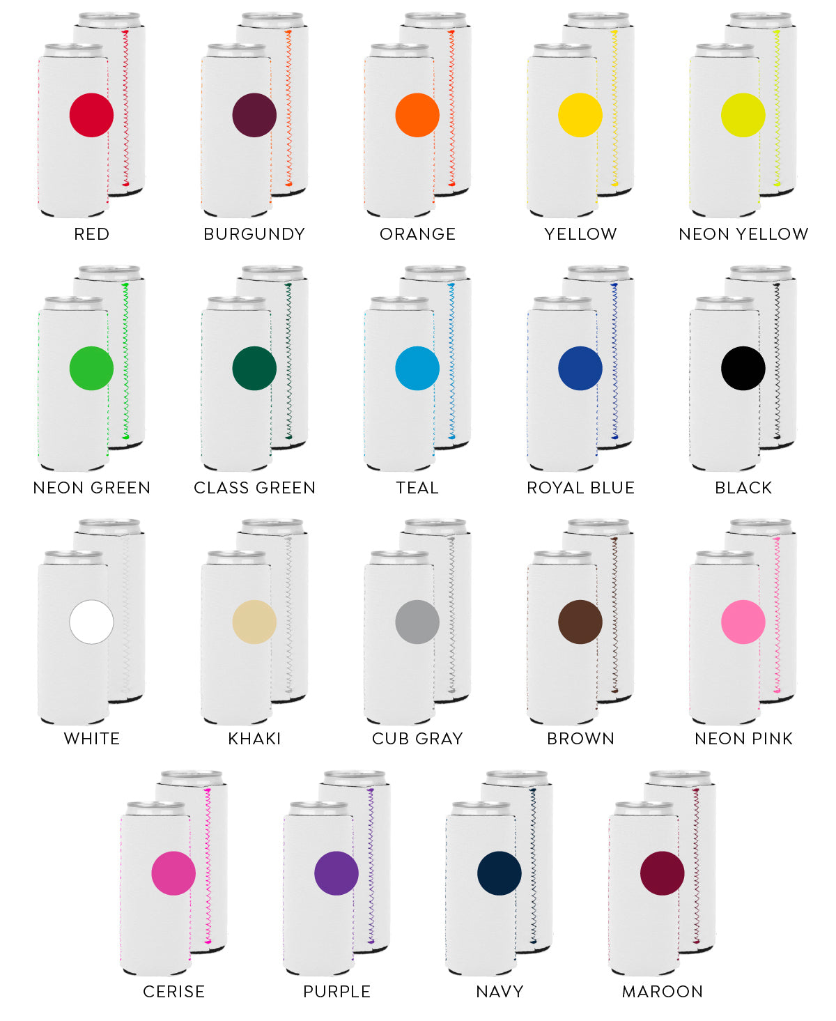 Premium Neoprene Slim Can Coolers | 50+ Colors!