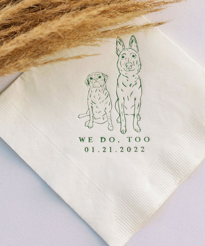 We do, too! Pet Portrait Wedding Beverage Napkins #35