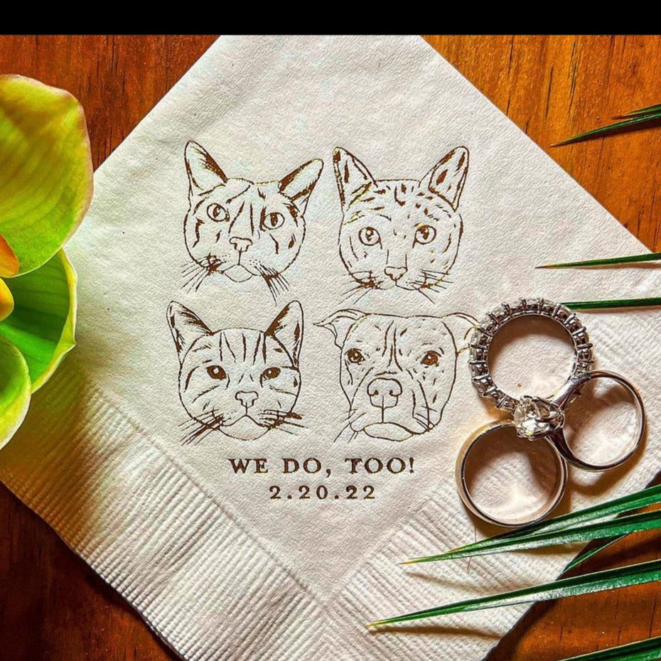 We do, too! Pet Portrait Wedding Beverage Napkins #35