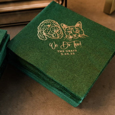 We do, too! Pet Portrait Wedding Beverage Napkins #35