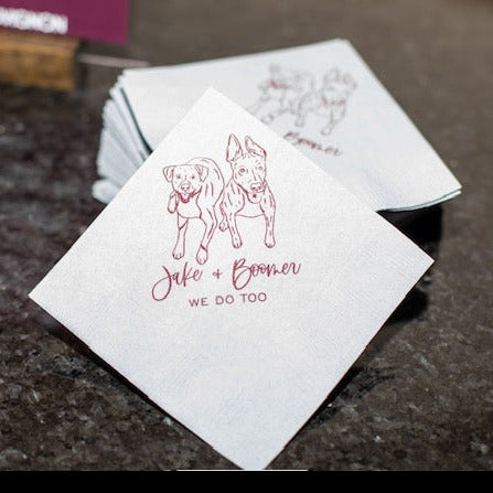 We do, too! Pet Portrait Wedding Beverage Napkins #35