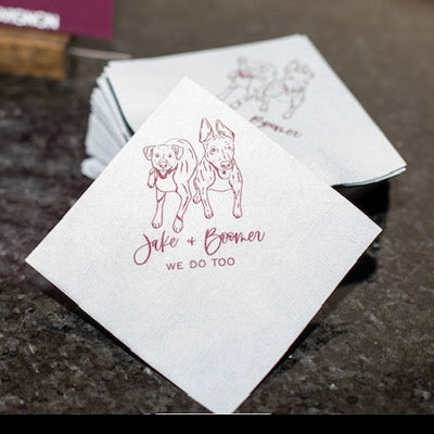 We do, too! Pet Portrait Wedding Beverage Napkins #35