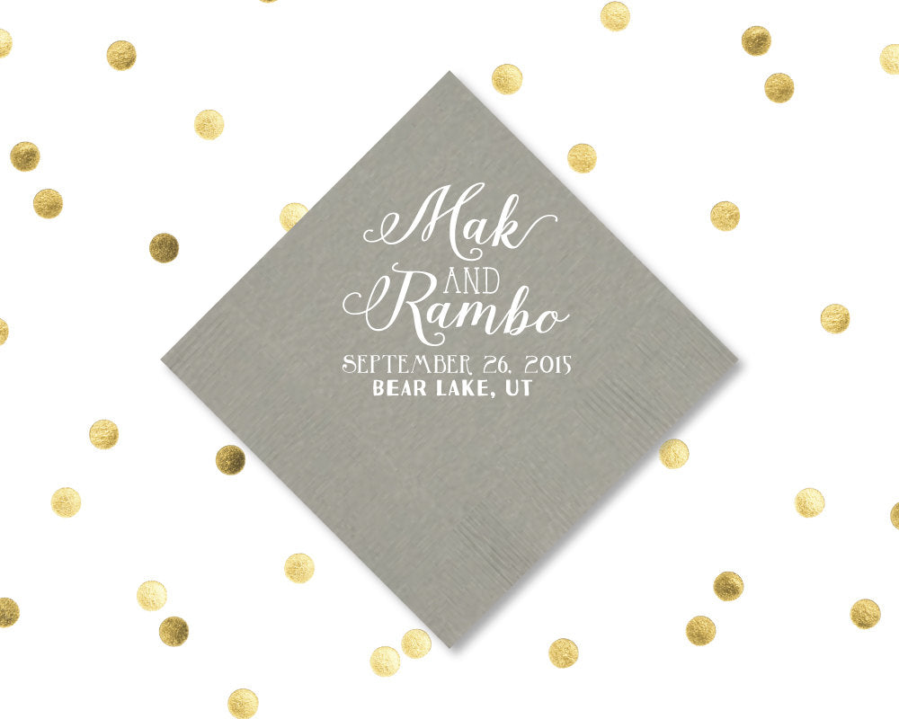 Personalized Wedding Beverage Napkins #1212