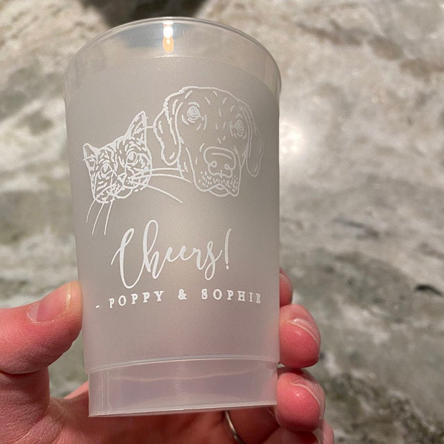 Pet Sketch Frosted Cups 7179
