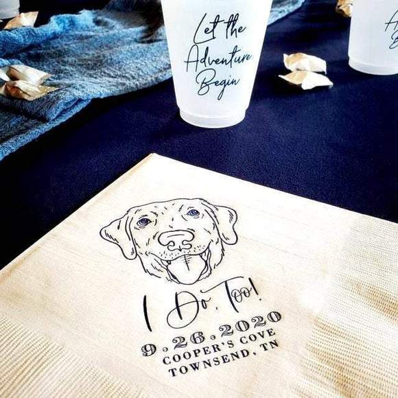 We do, too! Pet Portrait Wedding Beverage Napkins #35