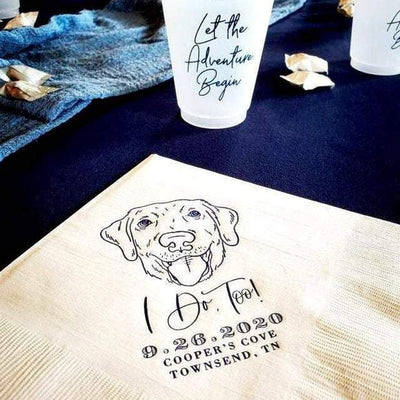 We do, too! Pet Portrait Wedding Beverage Napkins #35