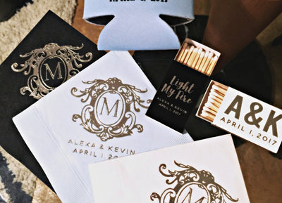 Custom Monogrammed Beverage Napkins #1663
