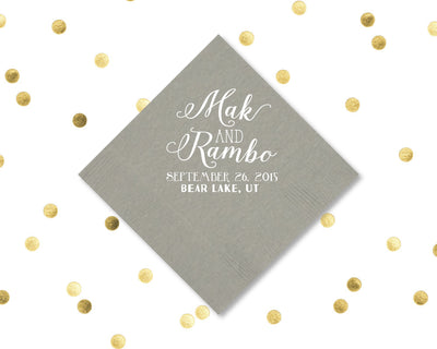 Personalized Wedding Beverage Napkins #1212
